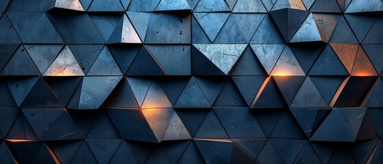 Black blue abstract background. Minimal. Color gradient. Dark. Geometric shape. 3d effect. Lines stripes triangles. Design. Futuristic. Cut paper. Luxury. Premium.