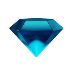 3D illustration of diamond. Blue diamond