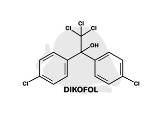 Fototapeta premium Dikofol connection icon. Chemical compound. Flat style. Vector icon