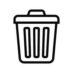 Trash bin. Vector isolated icons. Black vector trash dusbin sign icon isolated elements.