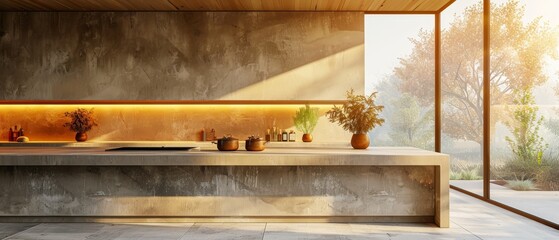 The interior of a kitchen. A kitchen with an empty wall. Accessories for a catalog...