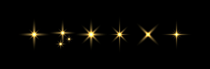 Stars icon set. Space stars icons. Flat style. Vector icons