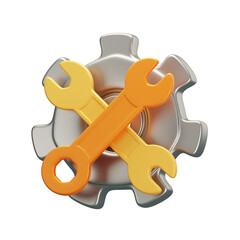 3D illustration of maintenance. service tools