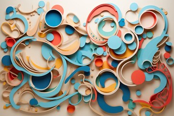 3D abstract paper art style, design