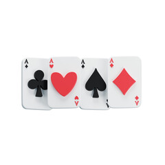 3D illustration of poker card