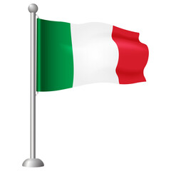 3d flag of Italy isolated on a transparent background. Vector illustration