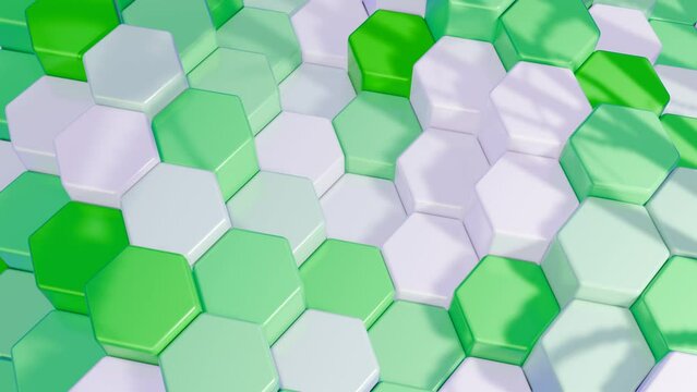 a green and white hexagons organic loop animation