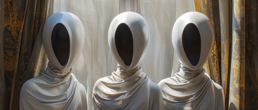 As a symbol, three 3D men represent nothing to be seen or heard