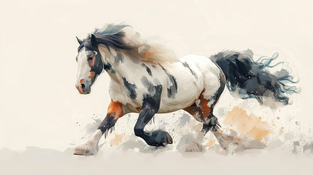 Illustration of tinker horse, light background