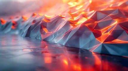 Vibrant Abstract Background with Fluorescent Glow and Prism Shine. Intense Heat and Fiery Volcano Eruption. Perfect for Designs Needing Energetic Appeal and Radiant Color