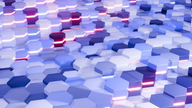3d rendered loop animation of a hexagonal pattern