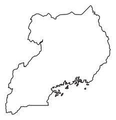 Uganda Outline Silhouette Map