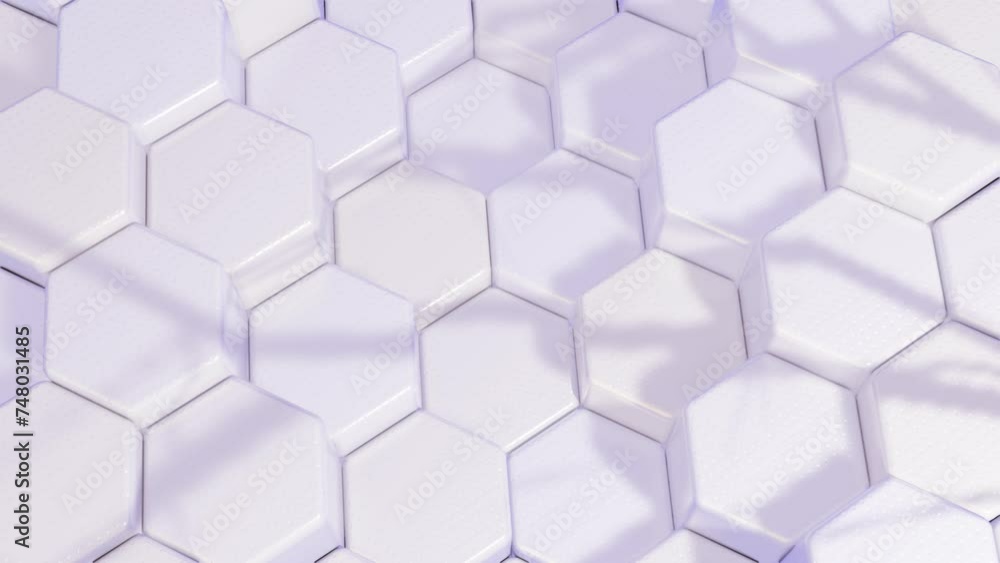 Poster a white wall with hexagons loop animation