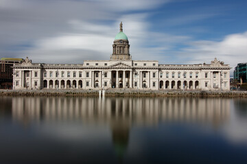 Dublin, Ireland The Custom house at Dublin city centre. liffey river in front. Irish government department of housing, local government and heritage, europe