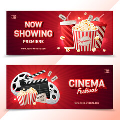 Cinema banners in realistic style