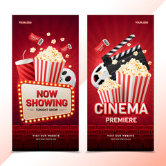 Cinema banners in realistic style