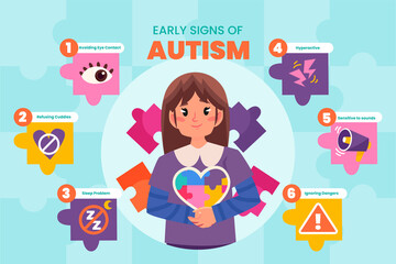 Autism infographics in flat design