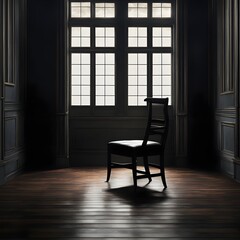 Chair by the Window in a Dark Room