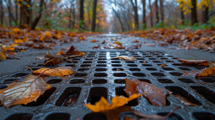 Closeup of a steel grate on the ground representing the underground infrastructure that keeps the city running smoothly.