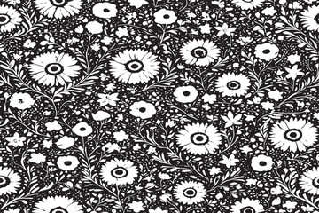 black and white texture of Garden, vector illustration image of garden black texture on white paper