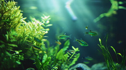 Voice activated home aquarium lighting for fish