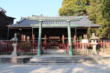 shinto shrine (sannou) in miyajima in japan  - obrazy, fototapety, plakaty