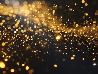 Golden confetti in the air