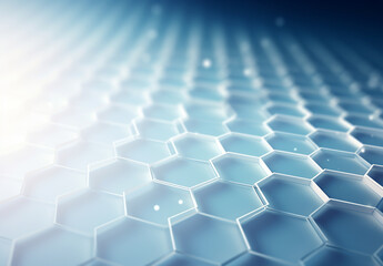 Obraz premium Randomly Placed Geometric Shapes Polyhedral Wall Of Hexagons