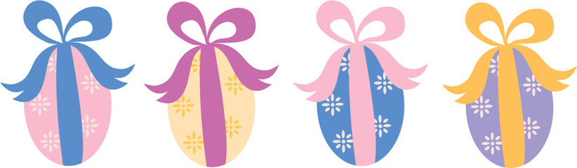 Easter eggs set. Spring holiday greeting. Design elements