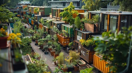 Small Container Homes with Communal Garden

