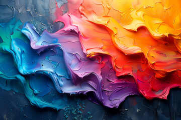 Abstract art background. Hand-painted rainbow flag of LGBTQ community