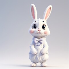 bunny 3d logo illustration cute rendering cartoon character animal icon