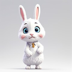 bunny 3d logo illustration cute rendering cartoon character animal icon
