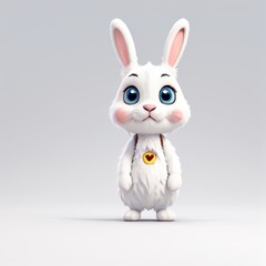 Obraz na płótnie Canvas bunny 3d logo illustration cute rendering cartoon character animal icon