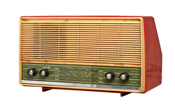 grungy vintage radio isolated (clipping path)