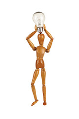 light bulb idea concept with dummy (clipping path)