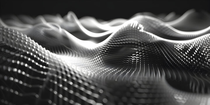 Quantum Conundrum: Exploring Wave Function Collapse in Measurement | black and white abstract background with waves