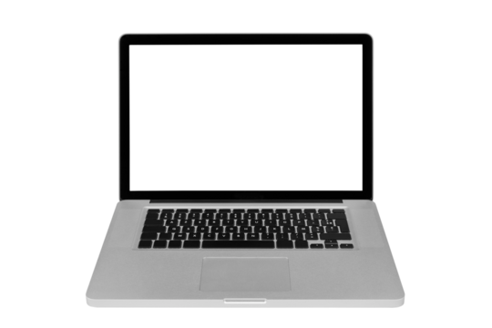 Laptop isolated on white, clipping path included