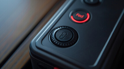 Upclose shot of the key finders labeled buttons including find and cancel options.