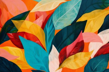 Abstract shapes with leaves like pattern for paper, poster, card, flyer or wallpaper. Vibrant and detailed creative illustration.