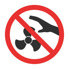 Fan rotating do not touch sign vector illustration