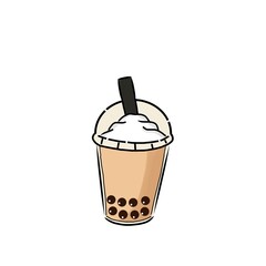 vector illustration of original boba drink