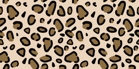 leopard animal skin seamless pattern, abstract hand drawn, applicable for paper, branding, packaging, fabric, decor, posters, cards