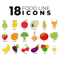 18 Cute Food Icons