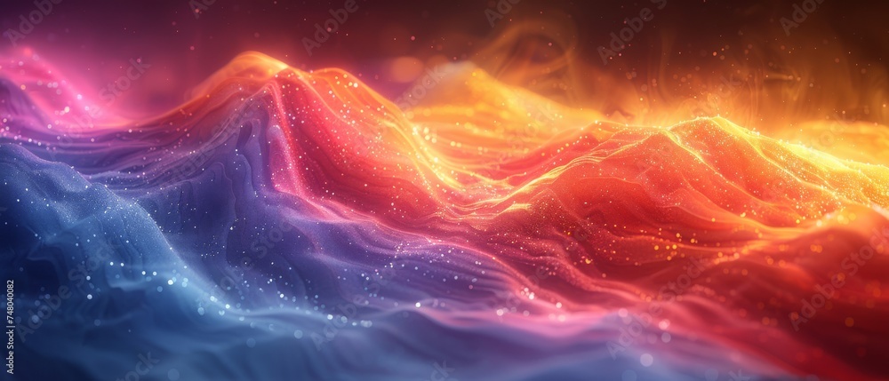 Aufkleber This stunning 3D rendering shows an abstract spectrum of multicolor pigments