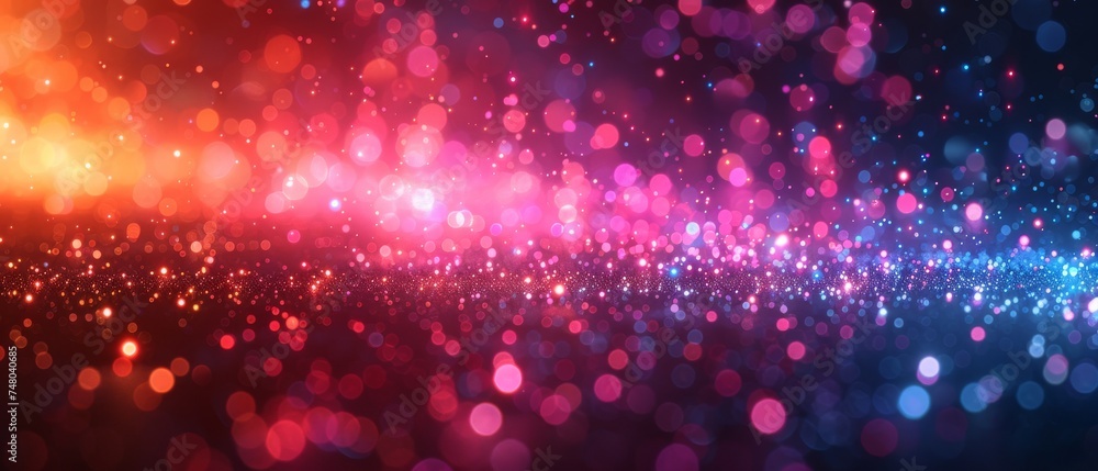Poster Motion elements with neon led illumination on a futuristic abstract background.