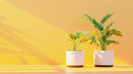 Fototapeta na wymiar Voice controlled robotic planters with sunlight