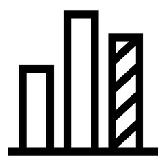 Growing bar graph icon.