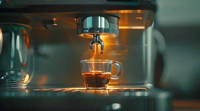 A Cup of Coffee Made from Coffee Maker. Created by Generative AI