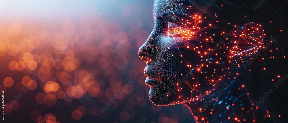 Poster Innovative ideas in machine learning. AI adoption and support. Data analytics, predictive analytics, electronic minds. Neuronets, deep learning concepts.